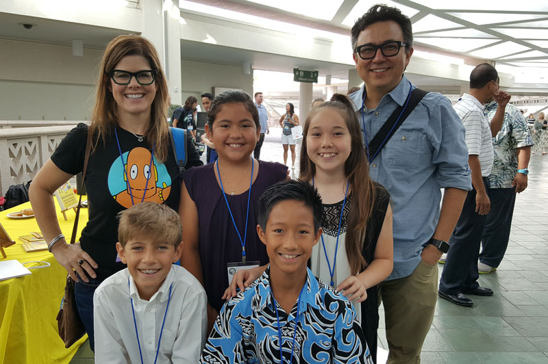 IPA students with "Tim" from Brain Pop Jr.
