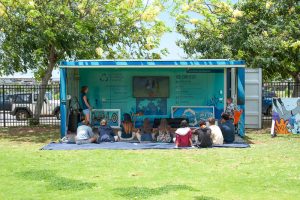 The mobile Education Station from Sustainable Coastlines Hawaiʻi will be set up on the Big Field for two weeks.