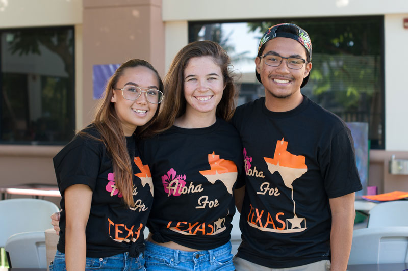 IPA students in their "Aloha for Texas" t-shirts.