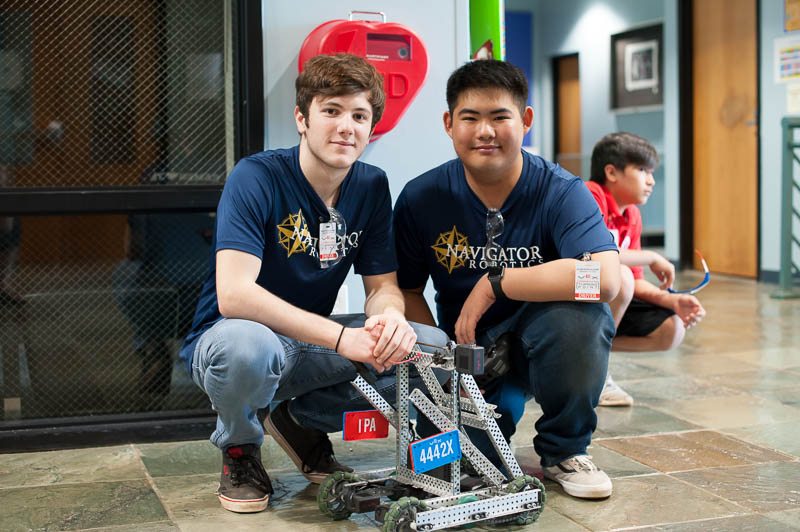 David Pavlicek ('20) and Brian Lu ('19) – Team 4442X – with their robot