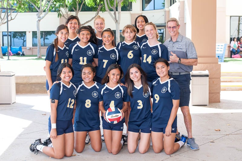 Team photo of girls' varsity volleyball team