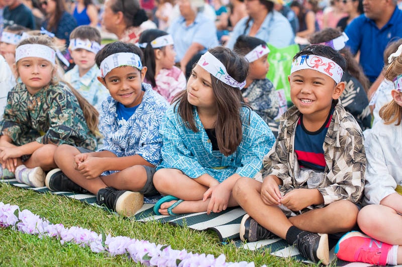 Elementary students performing at Multicultural program