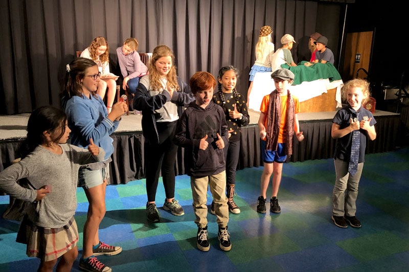Elementary students in creative drama class