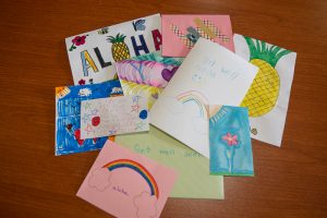 Hand made cards for patients