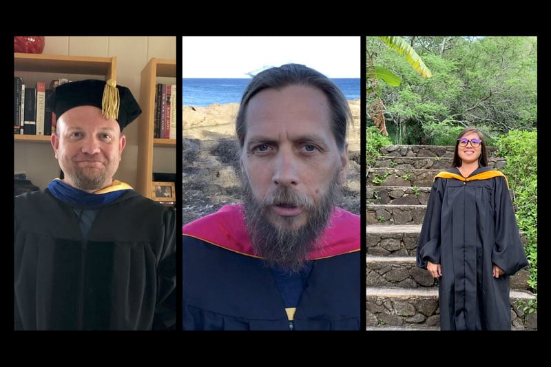 Still frame from virtual commencement video