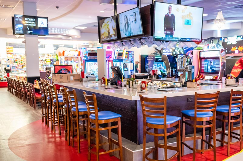 Inside of Rock 'N Fun restaurant