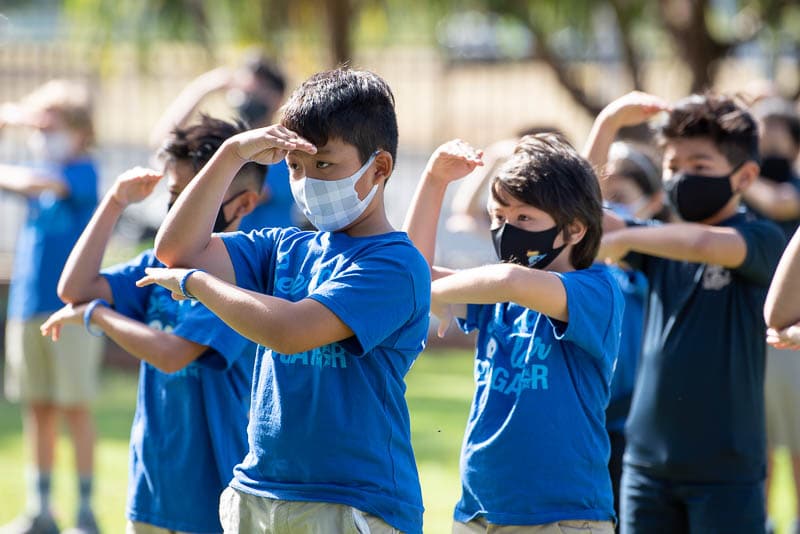 Students dancing