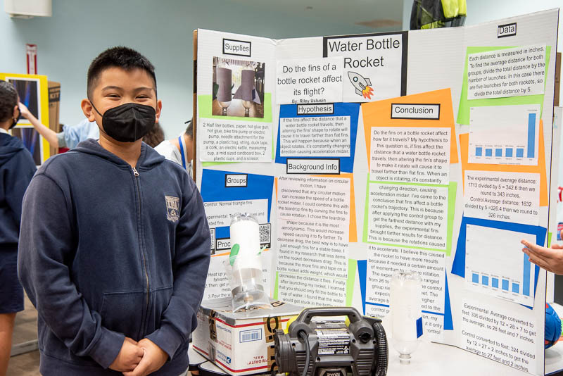 Student presenting science project