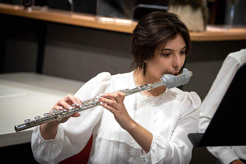 Student on flute