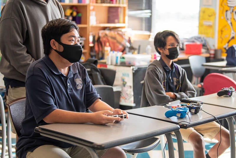 Students playing esports