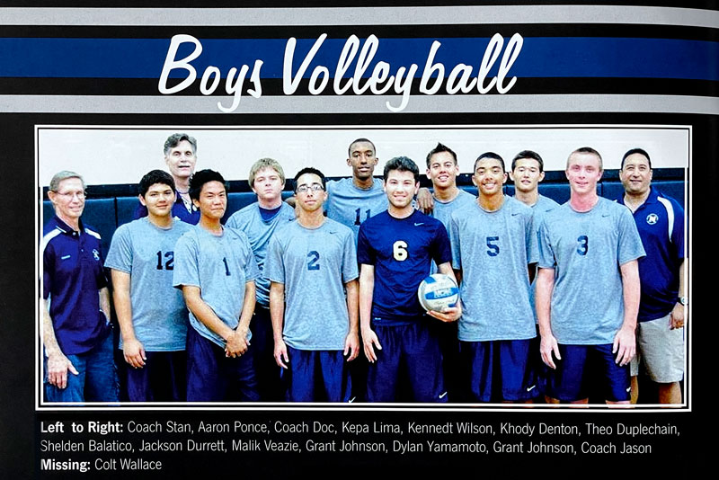 Picture of volleyball team from yearbook.