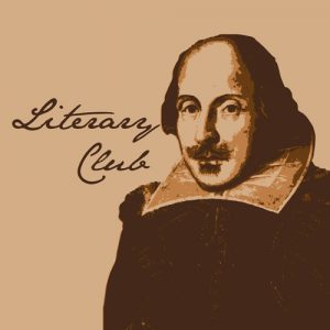 Literary Club image with a printed image of shakespare the writer