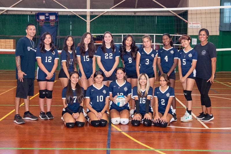 IPA girls intermediate volleyball team photo.