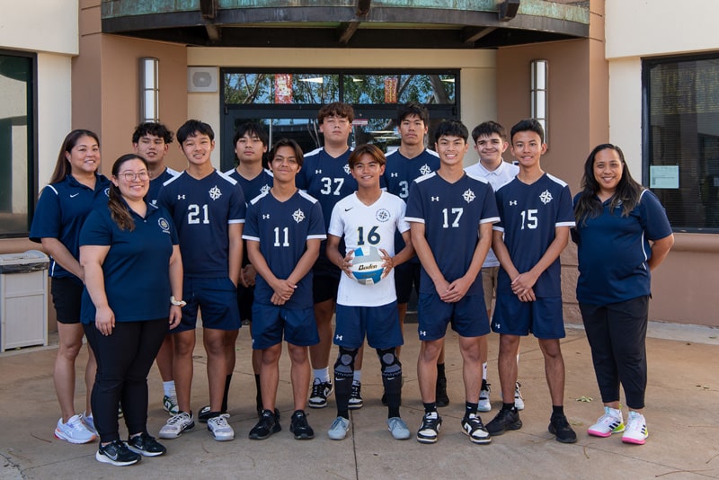 Island Pacific Academy boys varsity volleyball team photo.