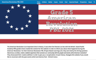 Screenshot of American Revolution website